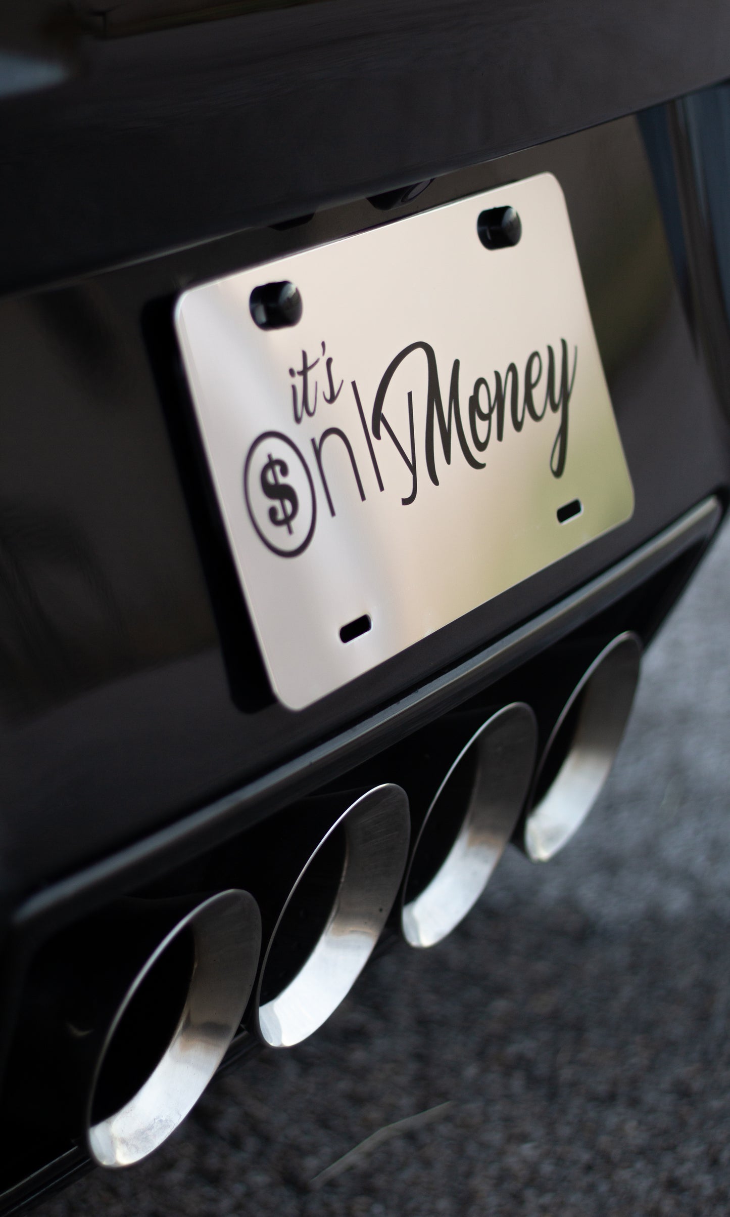 It's Only Money License Plate - Chrome