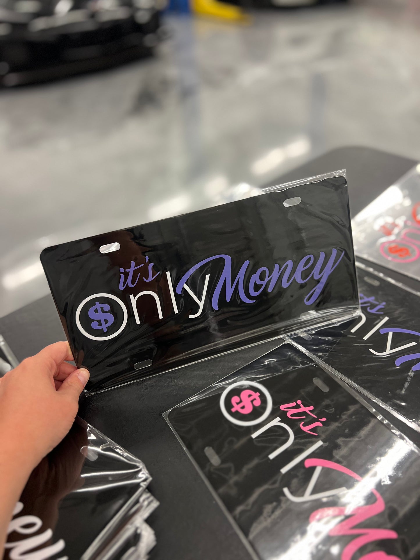 It’s Only Money License Plate - Black