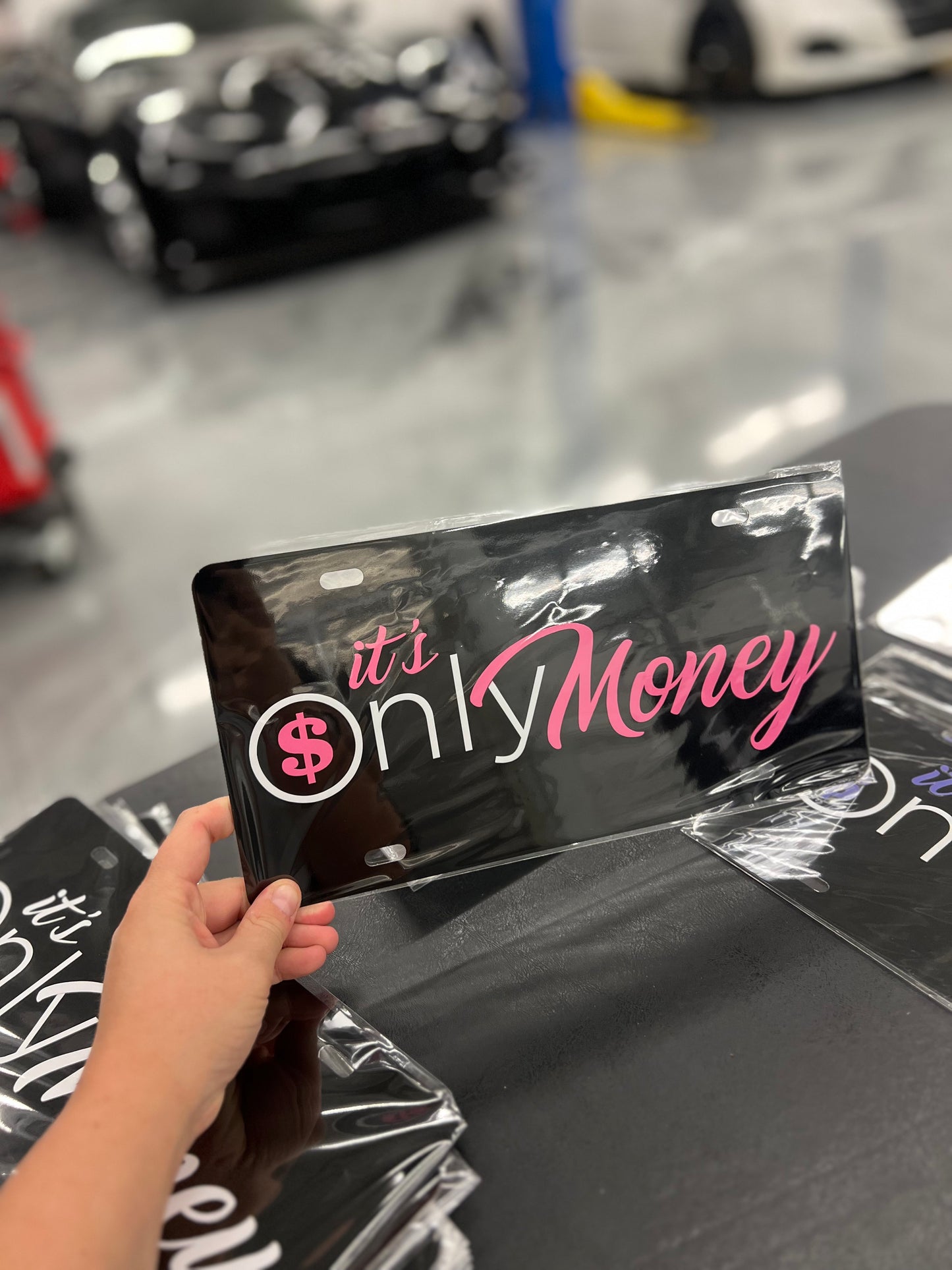 It’s Only Money License Plate - Black